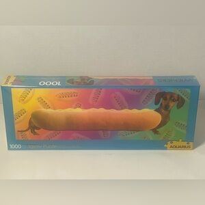 1000 Piece Jigsaw Puzzle Funny Wiener Dachshund  Hot Dog 12" x 36" Aquarius NEW